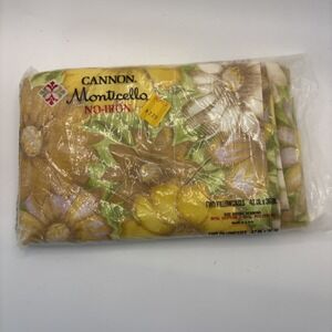 Vtg Cannon Monticello No Iron Pillowcases Mod Floral Hippie Boho NOS Sunny Daisy